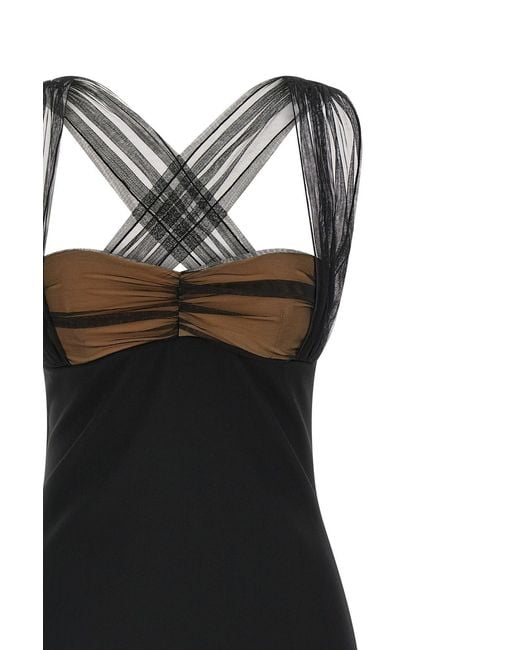Nensi Dojaka Black Draped Padded Cup Mini Dress