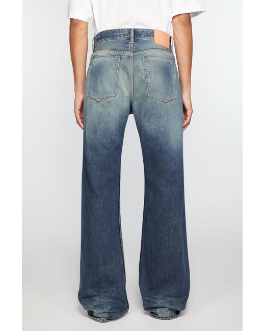 Acne Blue Logo Patch Straight Leg Jeans for men