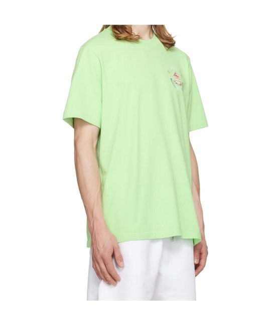 Casablanca Green Short-Sleeved Crewneck T-Shirt for men