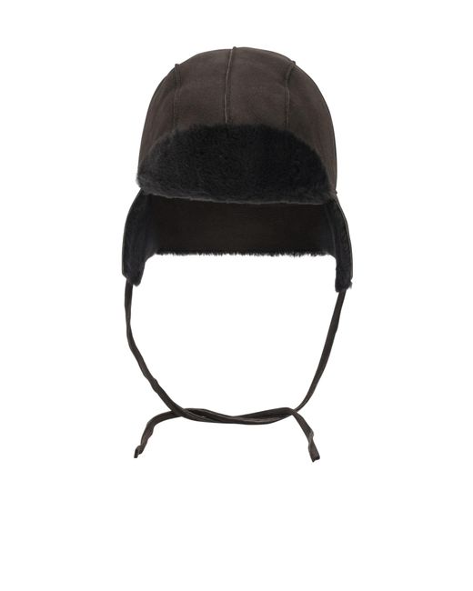 Auralee Black Mouton Merino Wool Cap