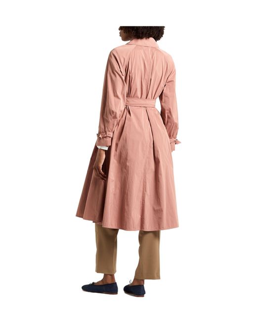 Max Mara Pink Solid Color Trench Coats