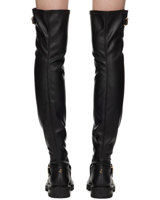 Jimmy Choo Black Biker Ii Over-The-Knee Boots