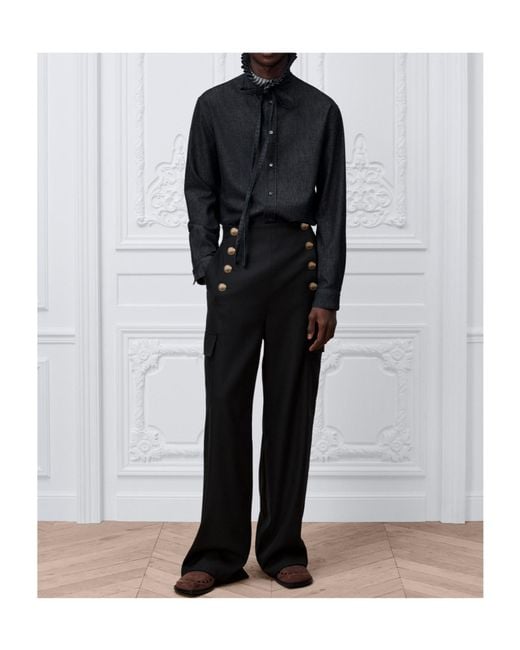 Dior Black Button-Up Casual Pants for men