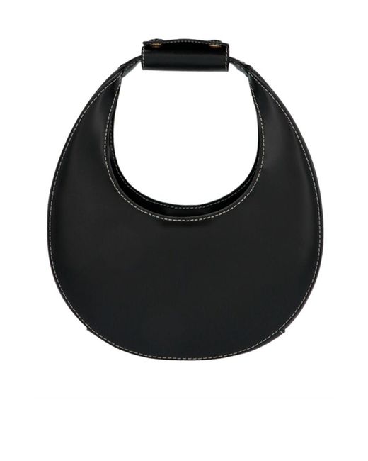 Staud Black Moon Leather Tote