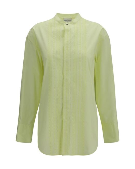 Forte_forte Green Les Fleurs Embroidered Shirt