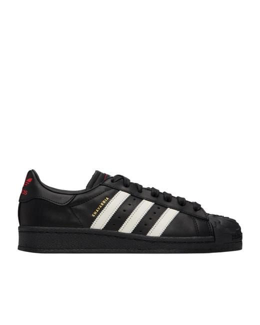 ADIDAS X WILLY CHAVARRIA Black Willy Chavarria X Adidas Originals Superstar Low-Top Lace-Up Casual Sneakers for men