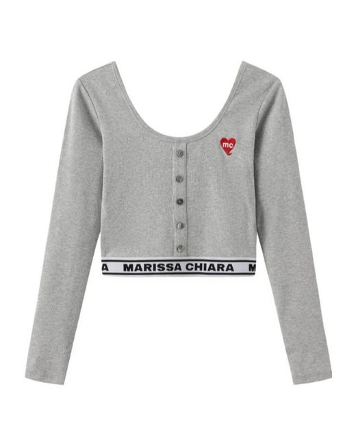 Marissa Chiara Gray Long-Sleeved T-Shirt