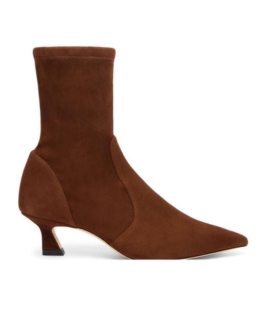 Stuart Weitzman Brown Pointed Ankle Boots