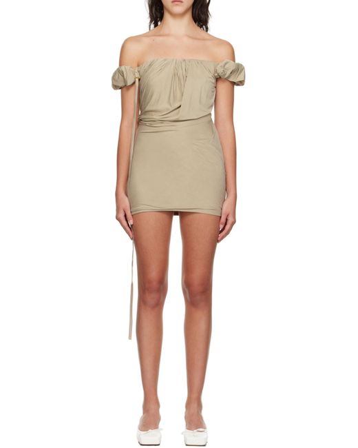 Jacquemus Natural La Robe Ciceri Draped Minidress