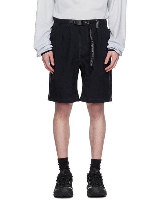 And Wander Black X Gramicci Nylon G Shorts for men