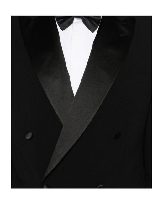 Giorgio Armani Black Double-Breasted Blazer for men