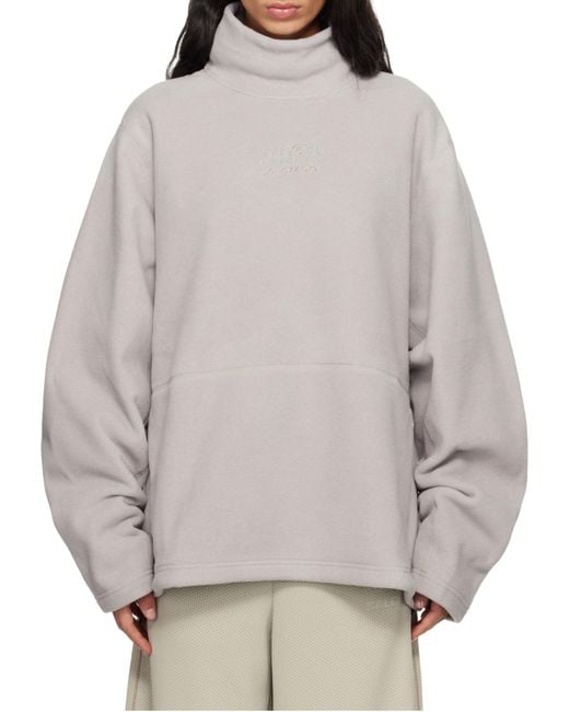 MM6 MAISON MARGIELA X SALOMON Gray Drawstring Fleece Long-Sleeved T-Shirt