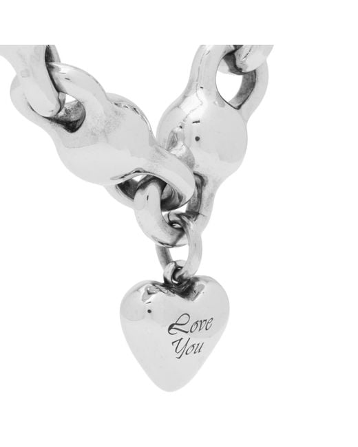 Acne Metallic Heart Choker Necklace for men