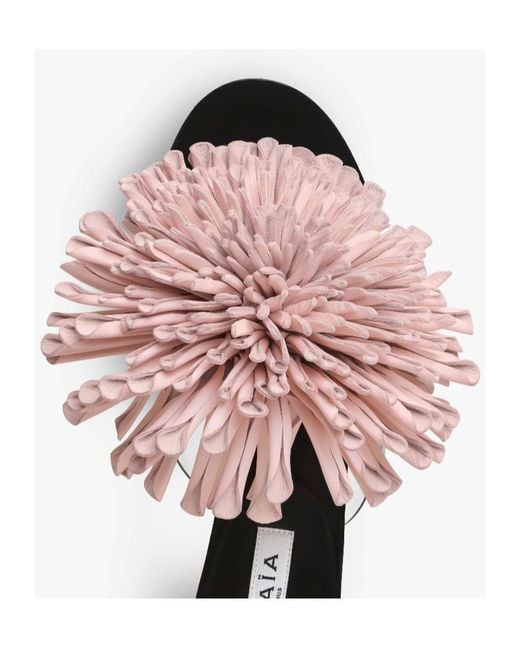 Alaïa Pink Alaïa Flower Embellished Heeled Sandals