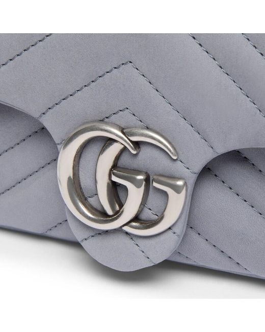 Gucci Gray Gg Marmont Mini Shoulder Bag