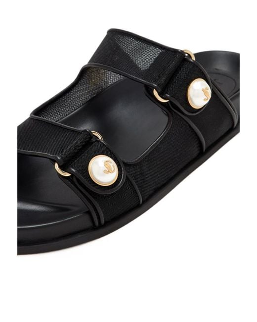 Jimmy Choo Black Round-Toe Slippers