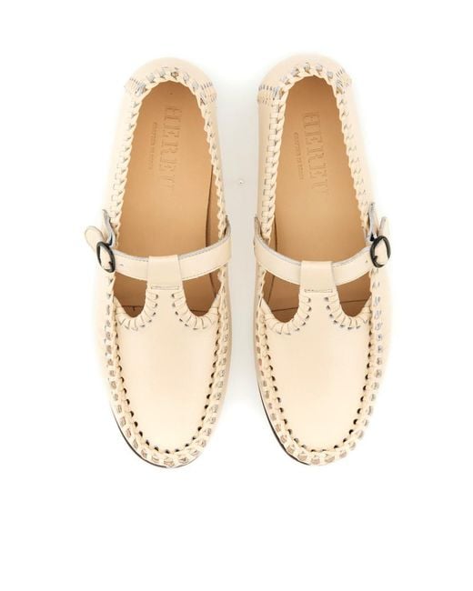 Hereu Natural Alcover T-Bar Strap Moccasins