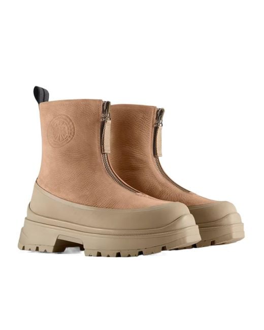 Canada Goose Brown Kya Zip-Up Boots