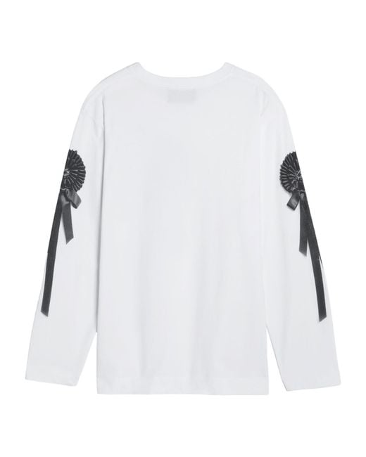 Simone Rocha White Printed Long Sleeved T-Shirt