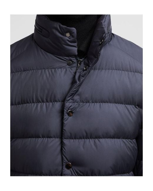 Moncler Blue Malinvern Button-Up Down Jacket for men