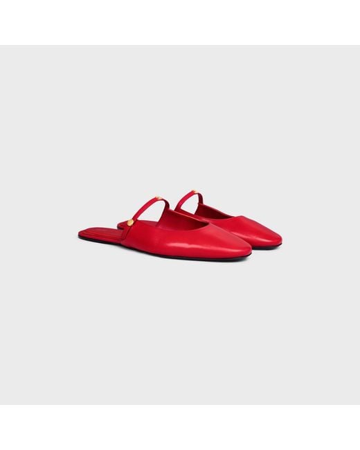 Céline Red Macaron Mule