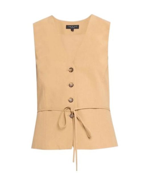 Rag & Bone Natural Sleeveless Vest
