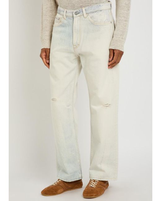 Our Legacy White Mid-Rise Straight-Leg Jeans for men