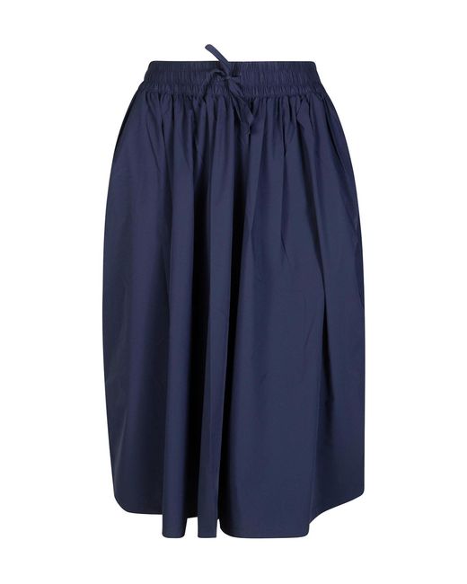 Save The Duck Blue Elasticated-Waist Midi Skirt