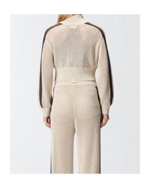Pinko Natural Stripe Zip Cardigan