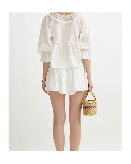 Posse White Danielle Lace-Trim Skort