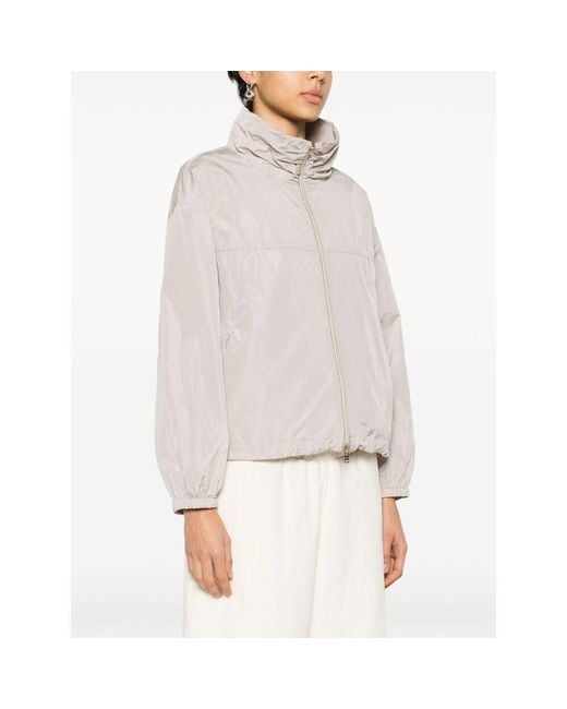 Herno White Zip-Up Lightweight Jacket
