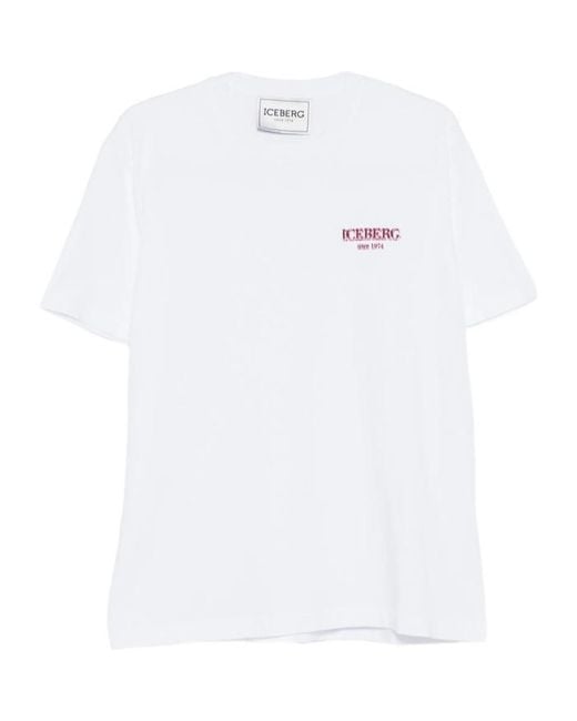 Iceberg White Logo T-Shirt for men