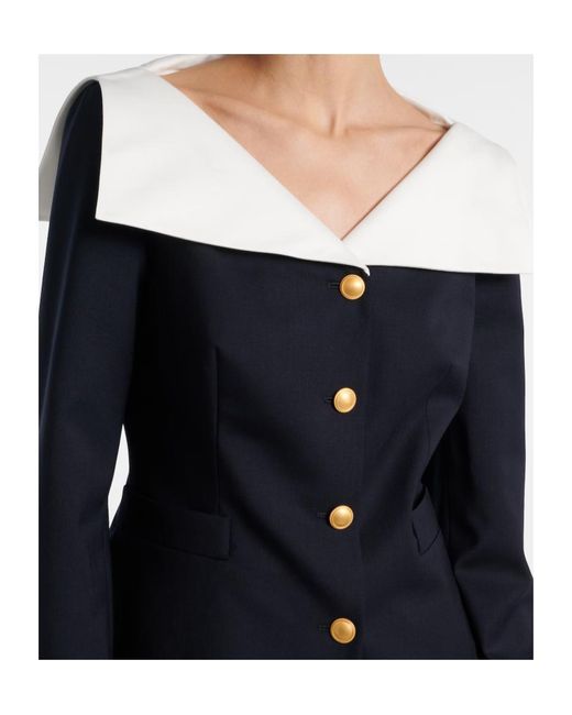 Alessandra Rich Blue Wool-Blend Jacket
