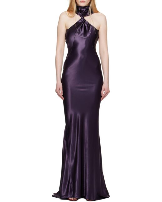 The Attico Purple The Satin Long Dress
