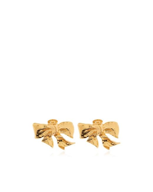 Moschino Metallic Bow Earrings