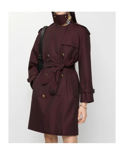 Burberry Brown Mid-Length Gabardine Castleford Trench Coat
