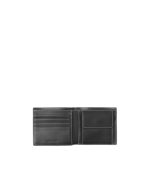 Burberry Gray Checked Bi-Fold Wallet for men