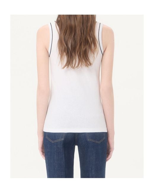Valentino White Cotton Jersey Top