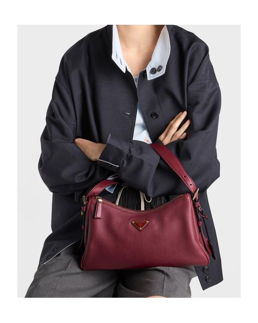 Prada Red Aimée Medium Leather Shoulder Bag