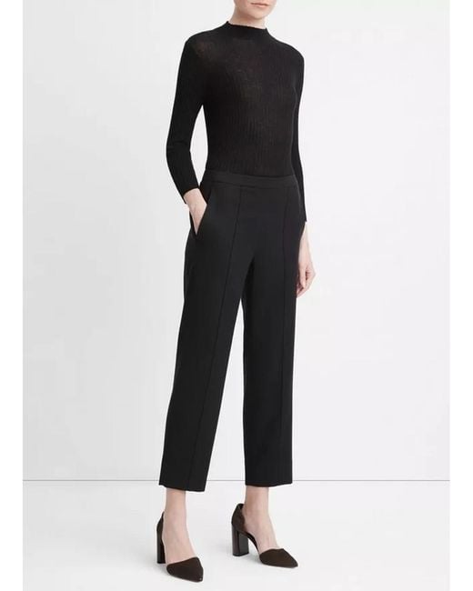 Vince Black Flannel Mid-Rise Easy Pull-On Pants