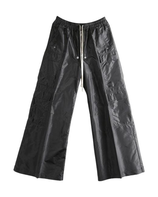 Rick Owens Gray Eyelet Drawstring Cargo Pants for men