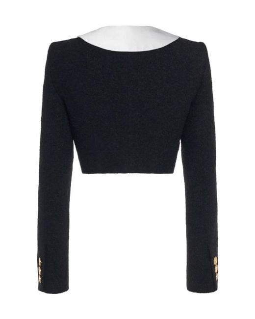 Alessandra Rich Black Ruffle-Collar Jacket