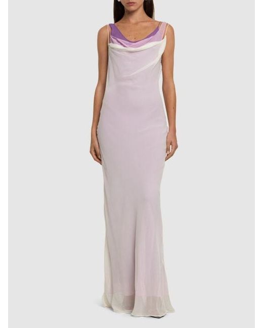 Christopher Esber Purple Sleeveless Graduated Dress