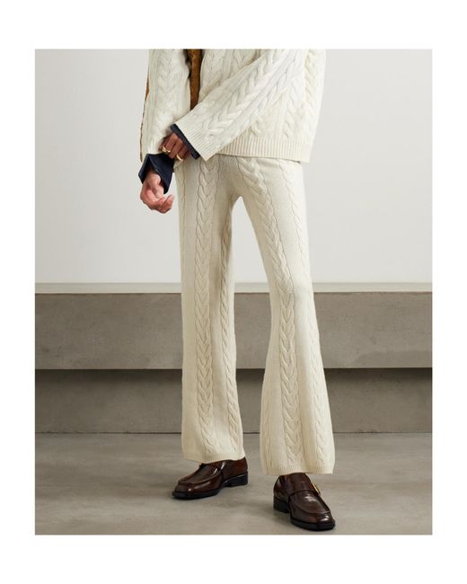 Lisa Yang White Twisted Knitted Casual Pants