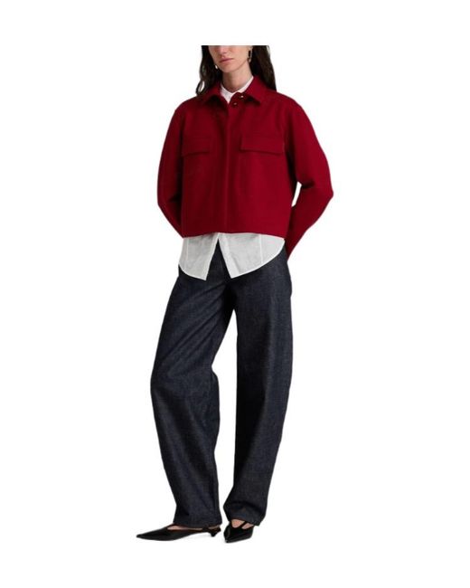 Max Mara Red Brick Jacket Wool, Polyamide, Lyocell, Elastane