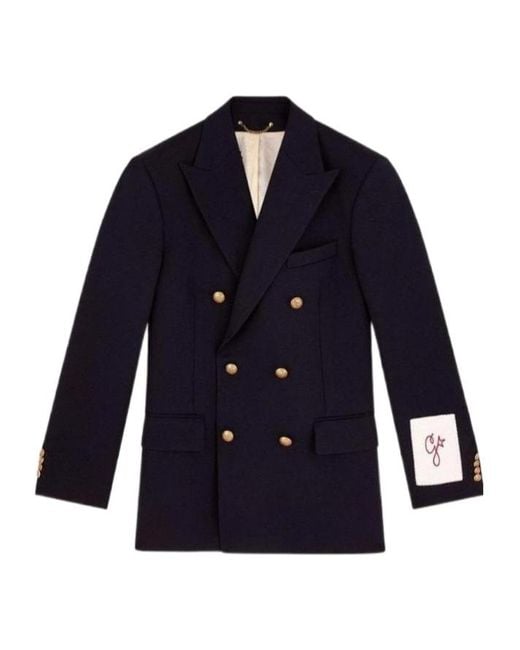 Golden Goose Deluxe Brand Blue Double-Breasted Dave Blazer for men