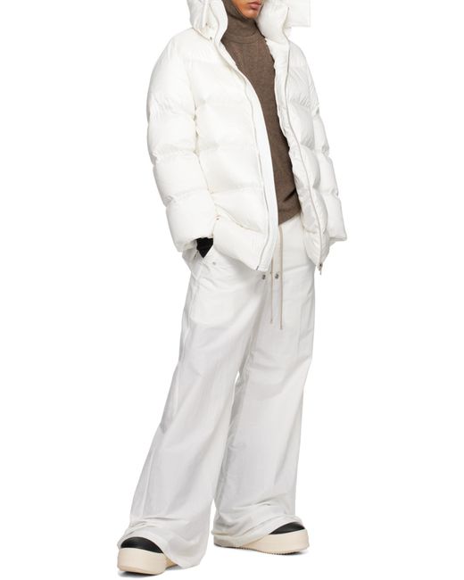 Moncler White Moncler Rick Owens Hooded Cyclopic Coat