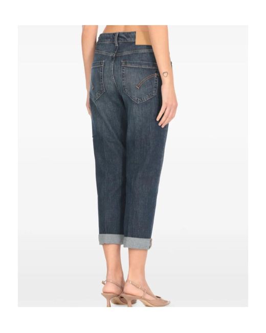 Dondup Blue Button-Fly Cuffed Jeans