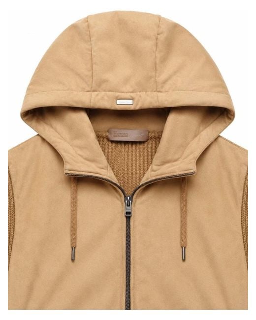 Herno Natural Long-Sleeve Wool Cardigan for men