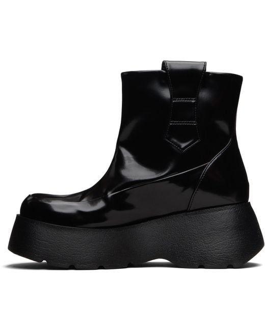 Ganni Black Kat Logo Plaque Ankle Boots